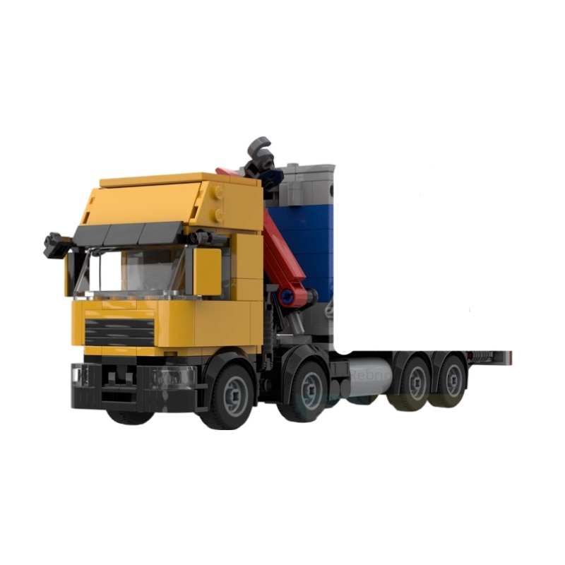 Vehicle Heavy Equipment - รถบรรทุกติดเครนสำหรับงานหนัก MOC บล็อกประกอบ 8x4 โมเดลรถก่อสร้าง อุปกรณ์ยกของ