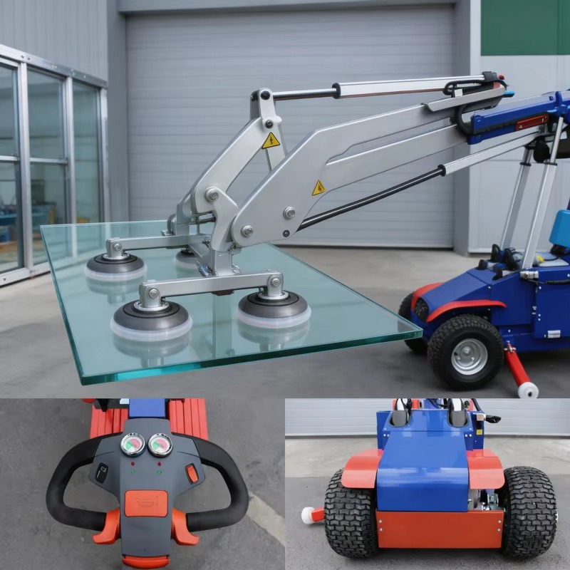Heavy Equipment Transport - เครื่องยกกระจกอุตสาหกรรม FOB แบบ 6 แผ่น สำหรับงานหนัก