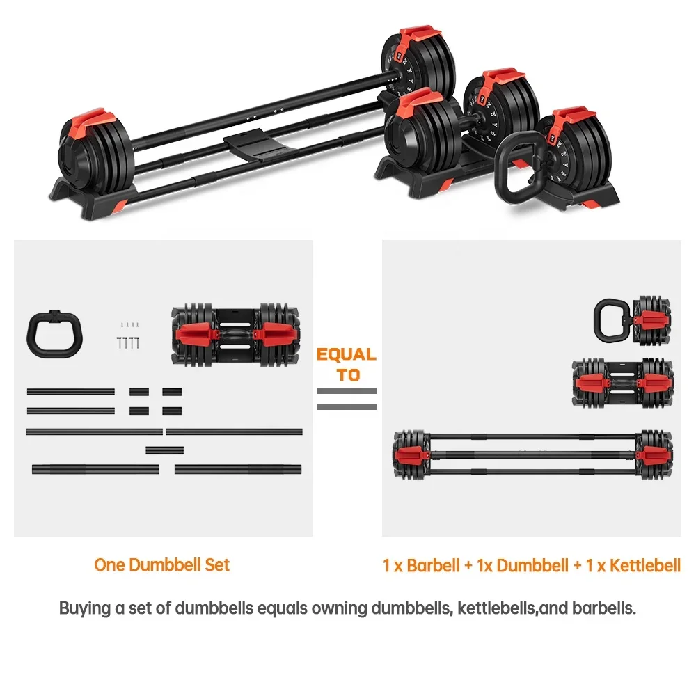 ดัมเบลแบบปรับน้ำหนักได้ 3 in 1 - Heavy Equipment Logo บทวิจารณ์และราคา